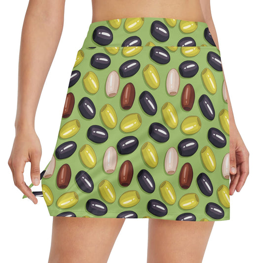 Olive Print Design LKS301 17" Golf & Pickleball Skort with Pockets