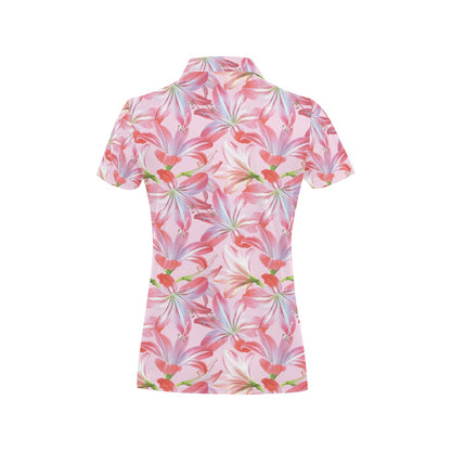Amaryllis Pattern Print Design 02 Women's Polo Shirt