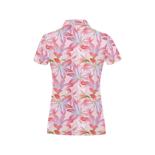 Amaryllis Pattern Print Design 02 Women's Polo Shirt