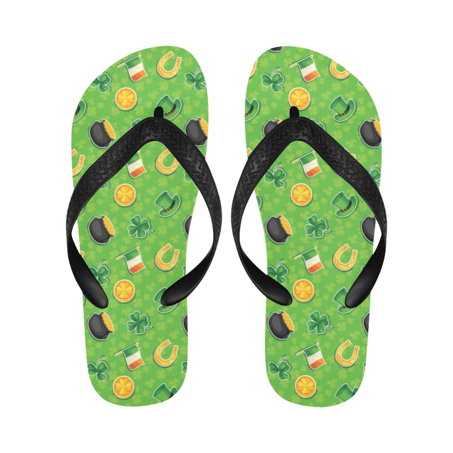Shamrock Saint Patrick's Day Print Design LKS302 Flip Flops