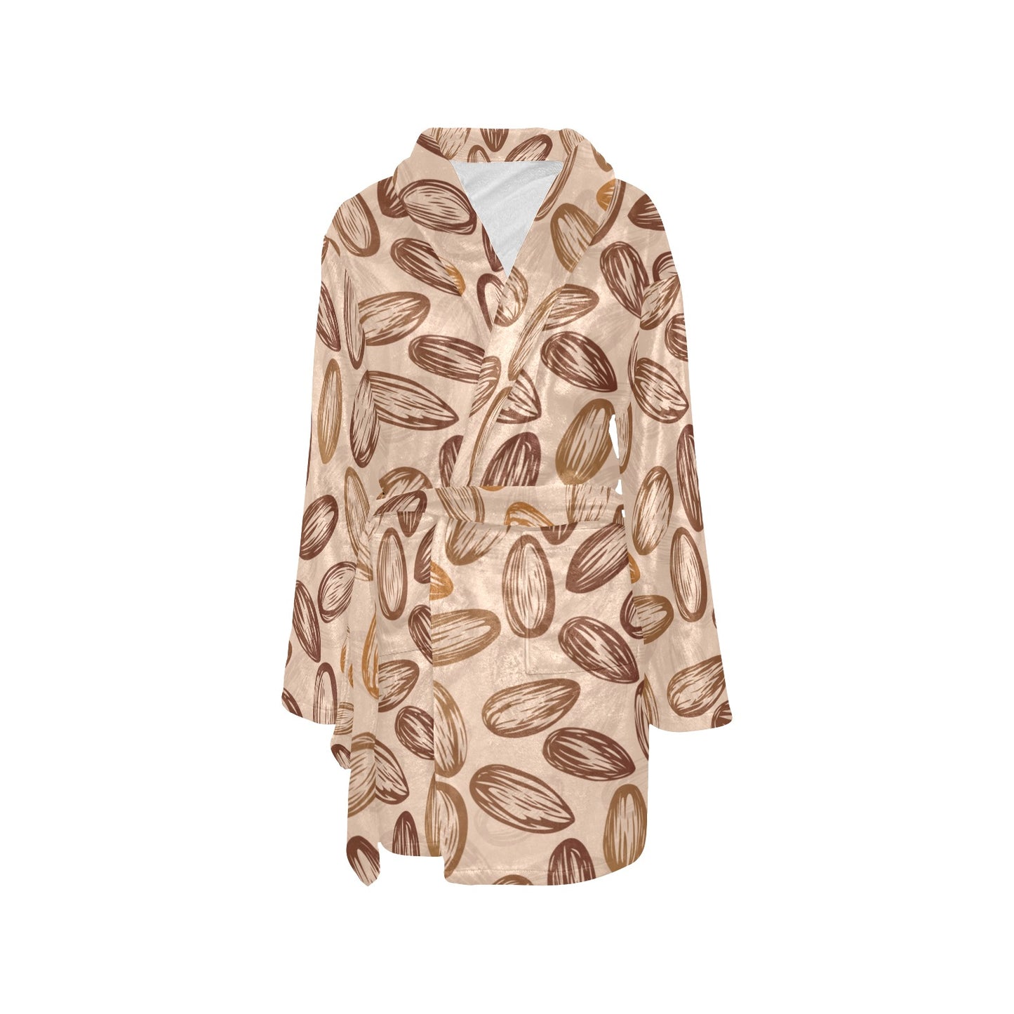 Almond Pattern Print Design 02 Women's Fleece Robe