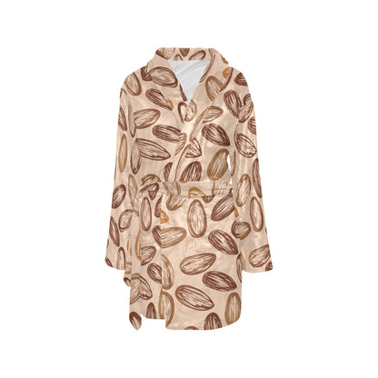 Almond Pattern Print Design 02 Women's Fleece Robe