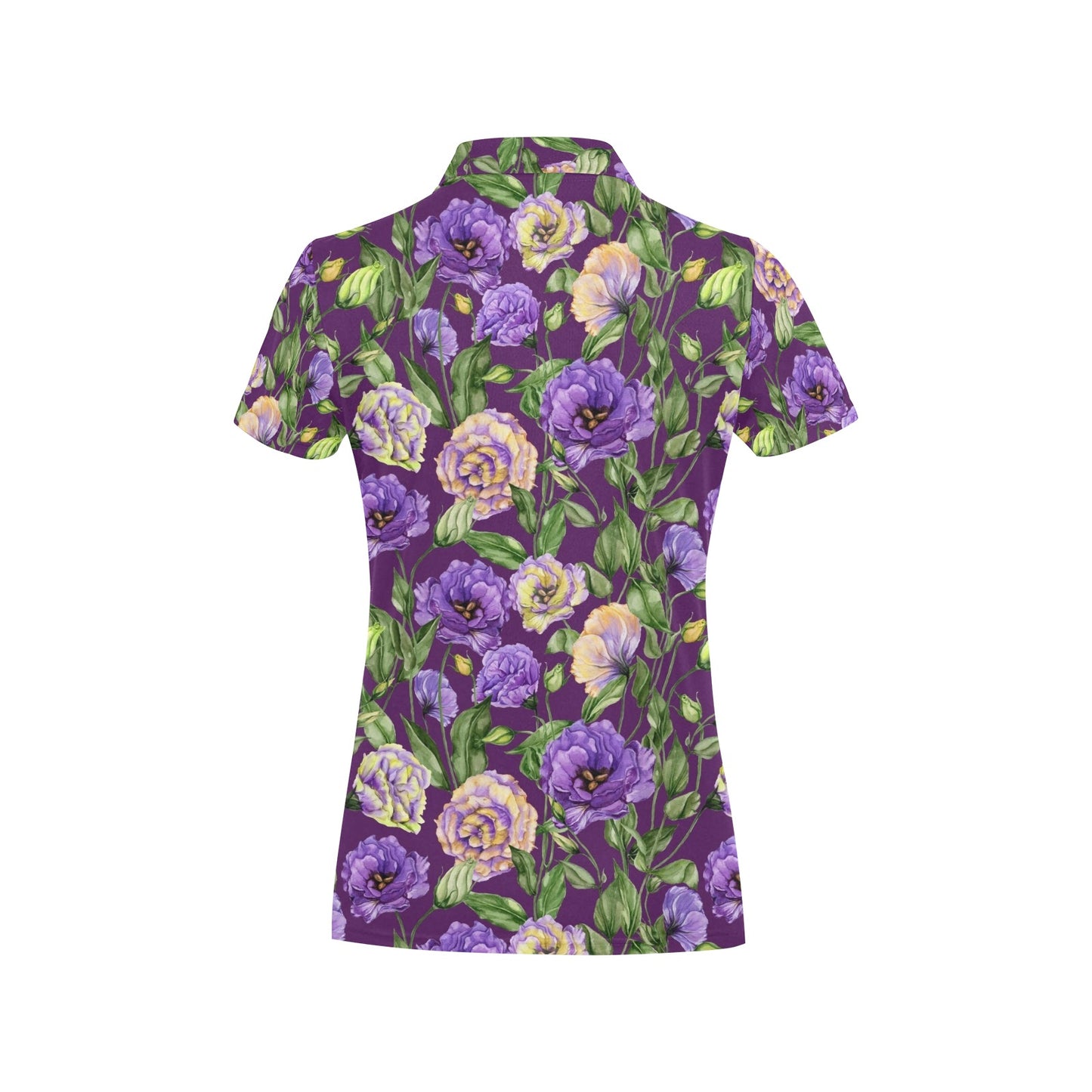 Lisianthus Pattern Print Design LT03 Women's Polo Shirt