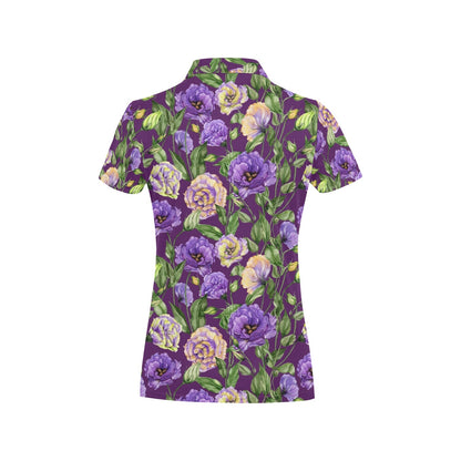 Lisianthus Pattern Print Design LT03 Women's Polo Shirt