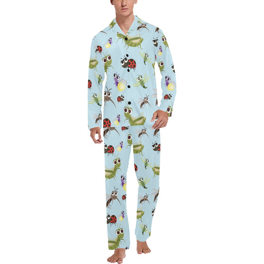 Ladybug Pattern Print Design 01 Men's Long Pajama Set