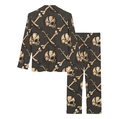 Pirate Pattern Print Design A03 Women's Long Pajama Set