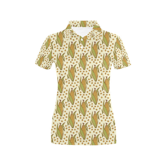 Corn Pattern Print Design 01 Women's Polo Shirt