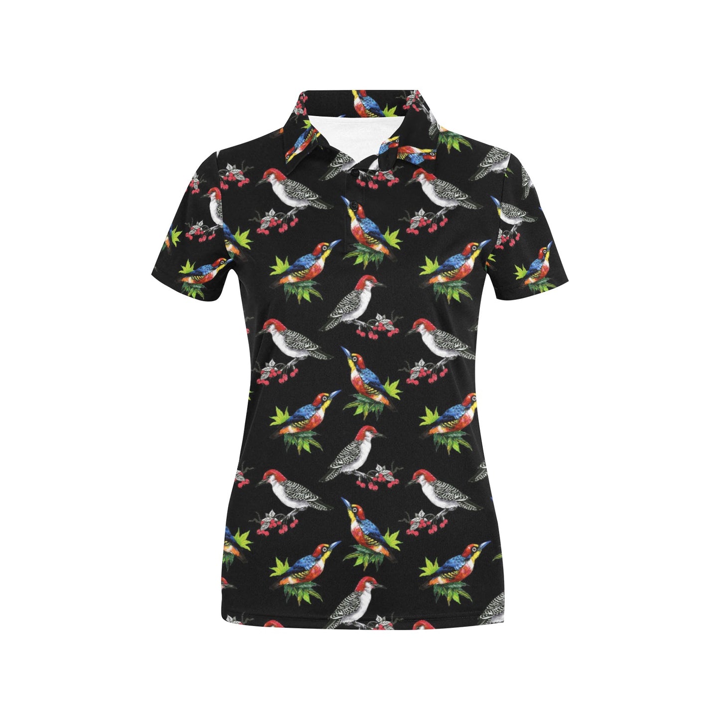 Birds Pattern Print Design 06 Women's Polo Shirt