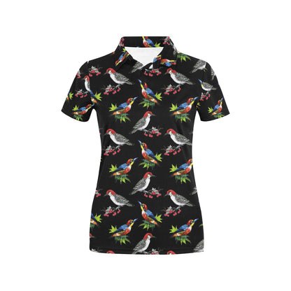 Birds Pattern Print Design 06 Women's Polo Shirt