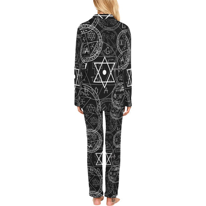 Pentagram Pattern Print Design A01 Women's Long Pajama Set