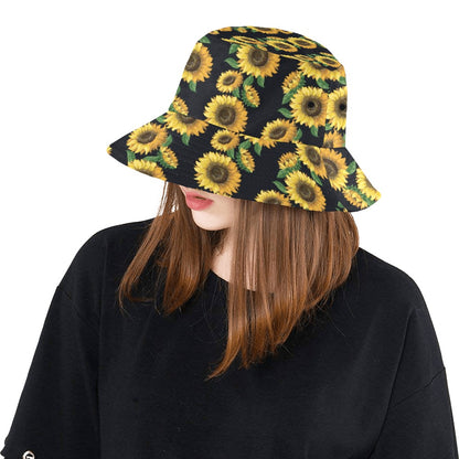 Sunflower Print Design LKS306 Unisex Bucket Hat