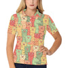 Ferret Pattern Print Design 01 Women's Polo Shirt