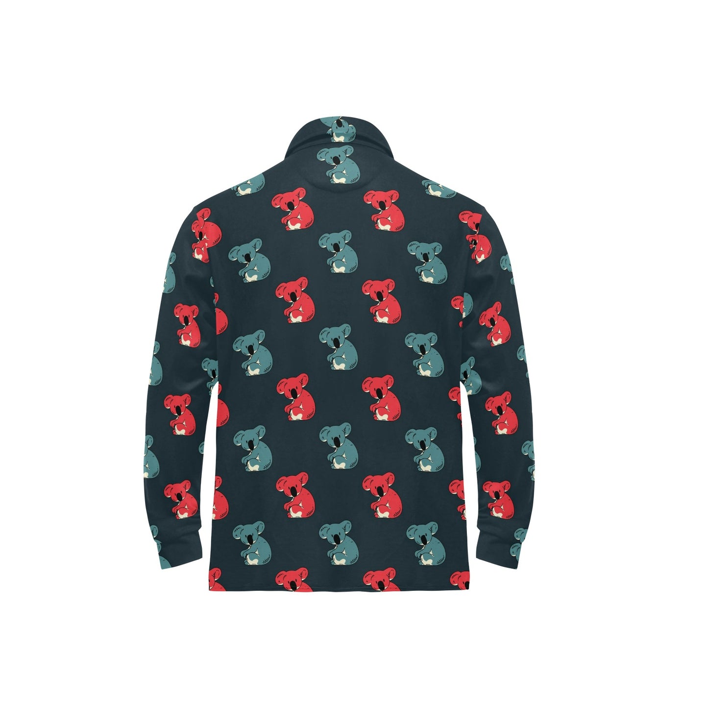 Koala Pattern Print Design 02 Long Sleeve Polo Shirt For Men's