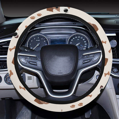 Russell Terriers Paw Print Design LKS303 Steering Wheel Cover with Elastic Edge