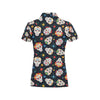 Sugar Skull Print Design LKS305 Women's Polo Shirt