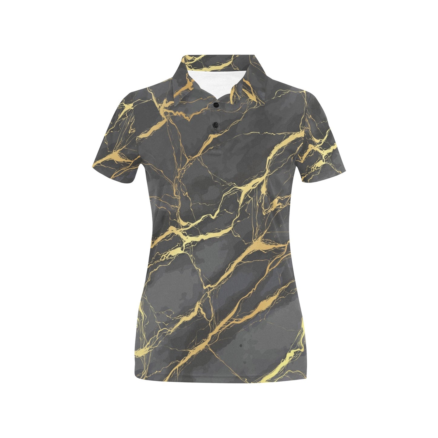 Marble Pattern Print Design 02 Women's Polo Shirt