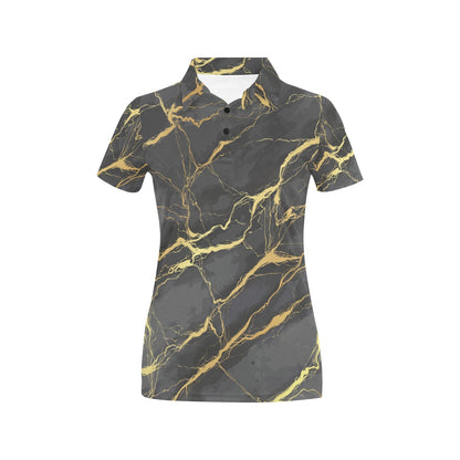 Marble Pattern Print Design 02 Women's Polo Shirt