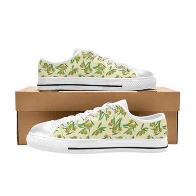 Olive Print Design LKS302 Women's White Low Top Shoes