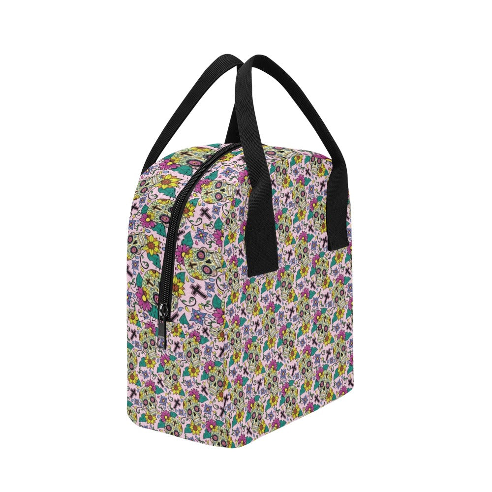 Sugar Skull Print Design LKS307 Insulated Lunch Bag