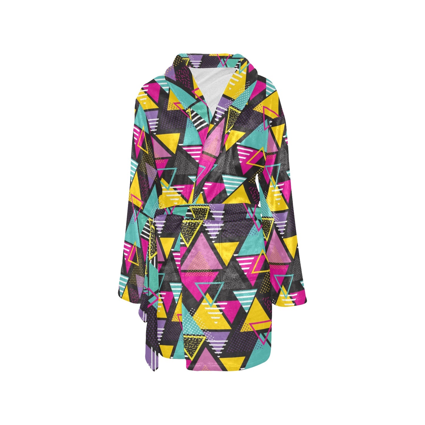 Geometric Colorful Pattern Print Design 02 Women's Fleece Robe