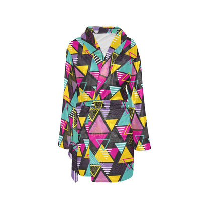 Geometric Colorful Pattern Print Design 02 Women's Fleece Robe