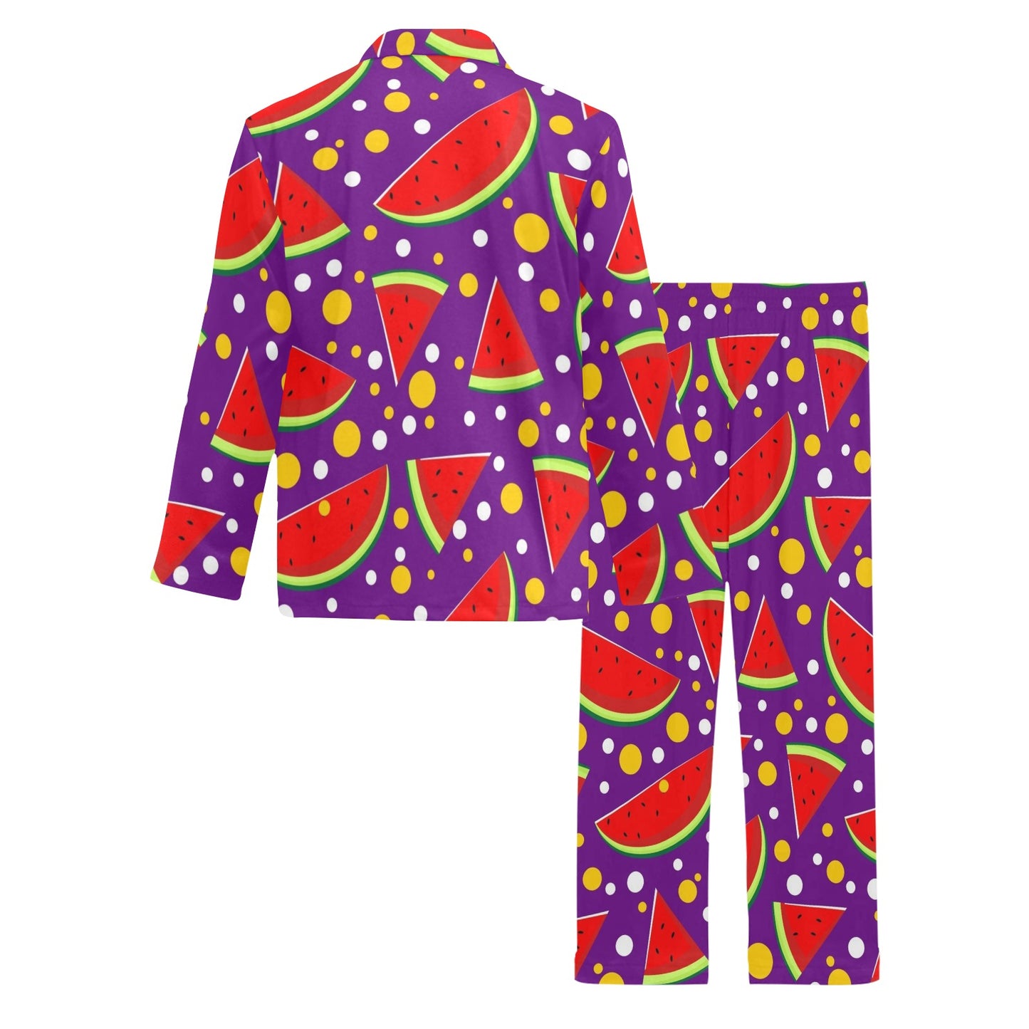 Watermelon Pattern Print Design WM010 Men's Long Pajama Set