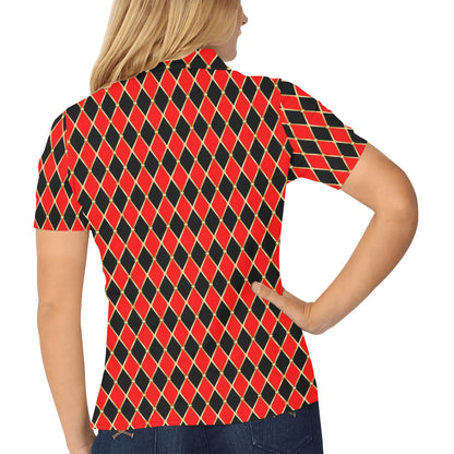 Harlequin Print Design LKS401 Women's Polo Shirt