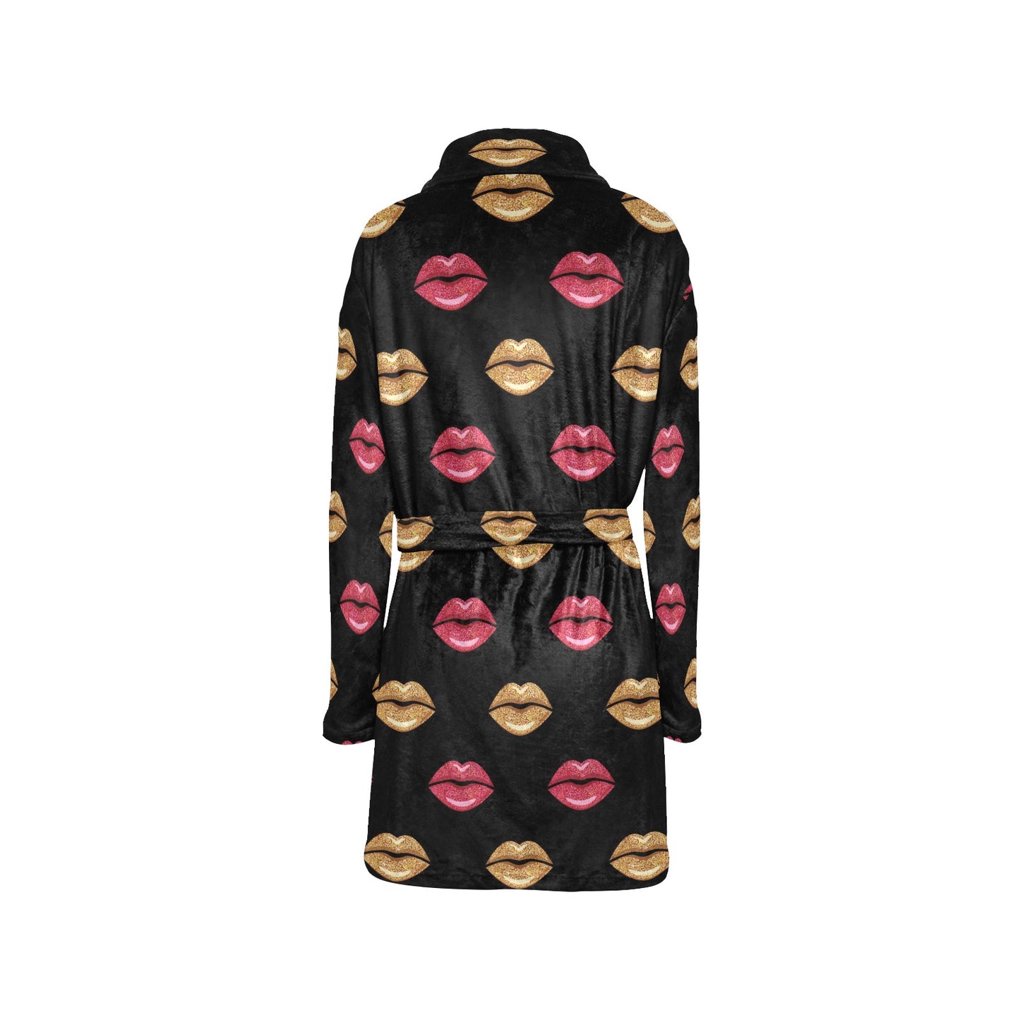 Lip Pattern Print Design 03 Women's Fleece Robe
