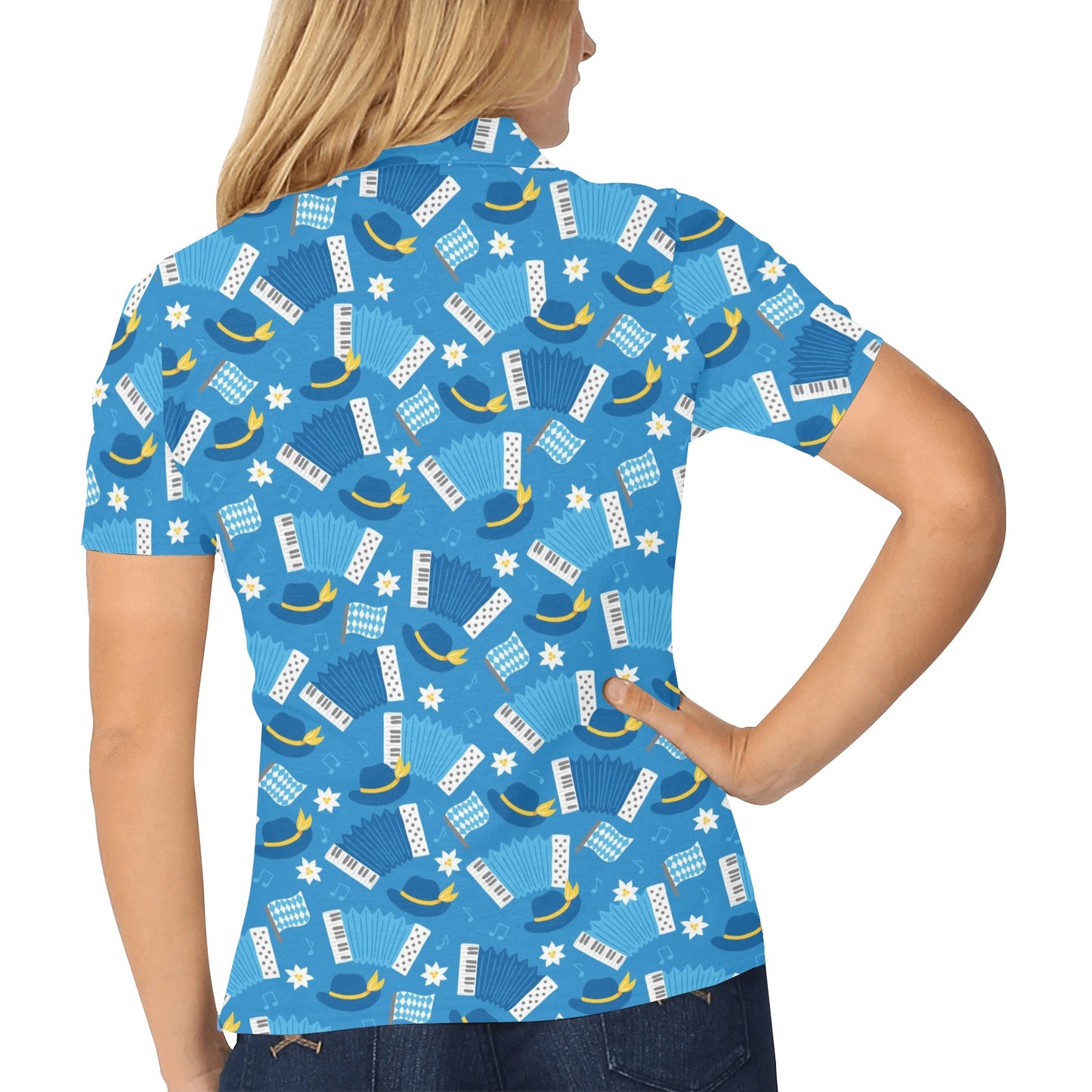 Accordion Print Design LKS401 Women's Polo Shirt
