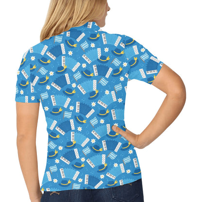 Accordion Print Design LKS401 Women's Polo Shirt