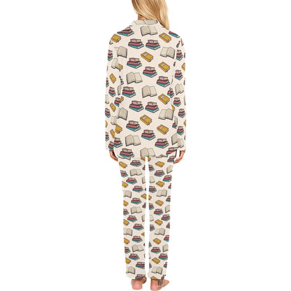 Book Pattern Print Design 04 Women's Long Pajama Set