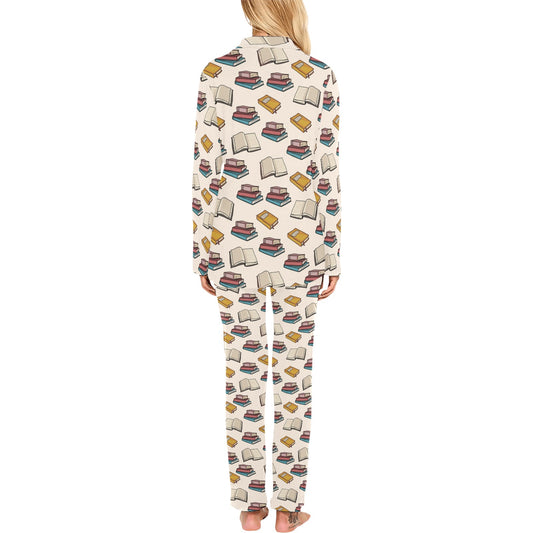 Book Pattern Print Design 04 Women's Long Pajama Set