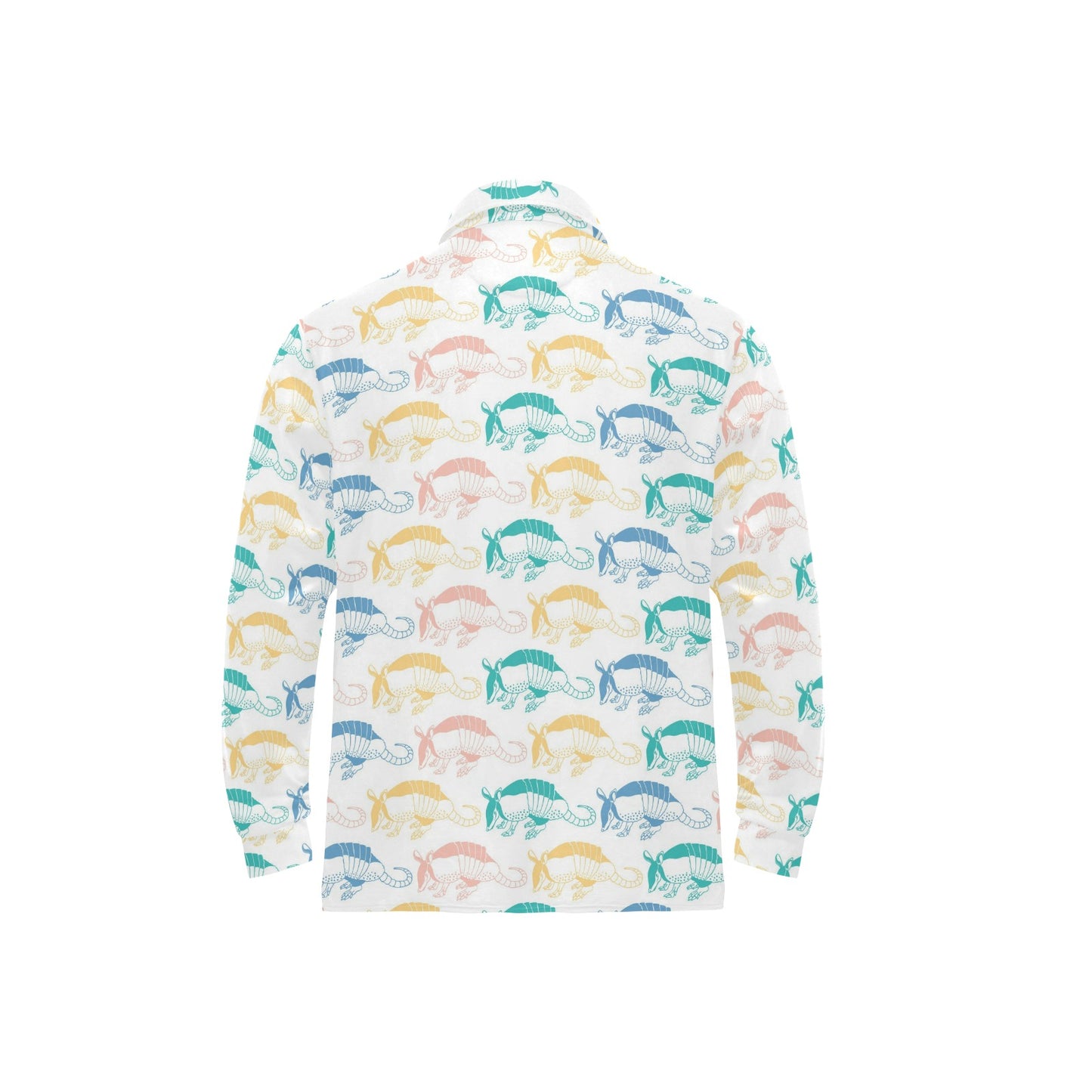 Armadillo Pattern Print Design 05 Long Sleeve Polo Shirt For Men's