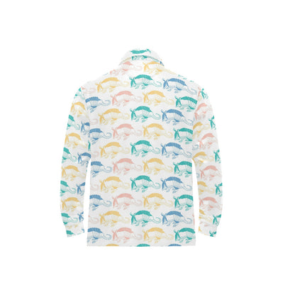Armadillo Pattern Print Design 05 Long Sleeve Polo Shirt For Men's