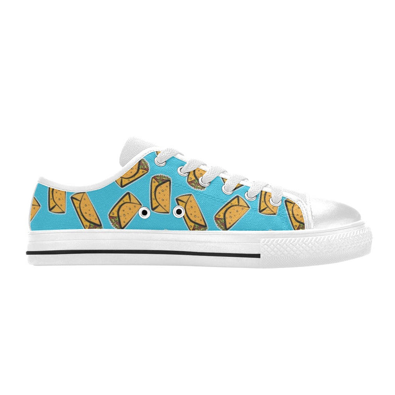 Burrito Print Design LKS301 Women's White Low Top Shoes