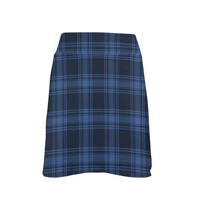 Tartan Blue Print Design LKS304 17" Golf & Pickleball Skort with Pockets
