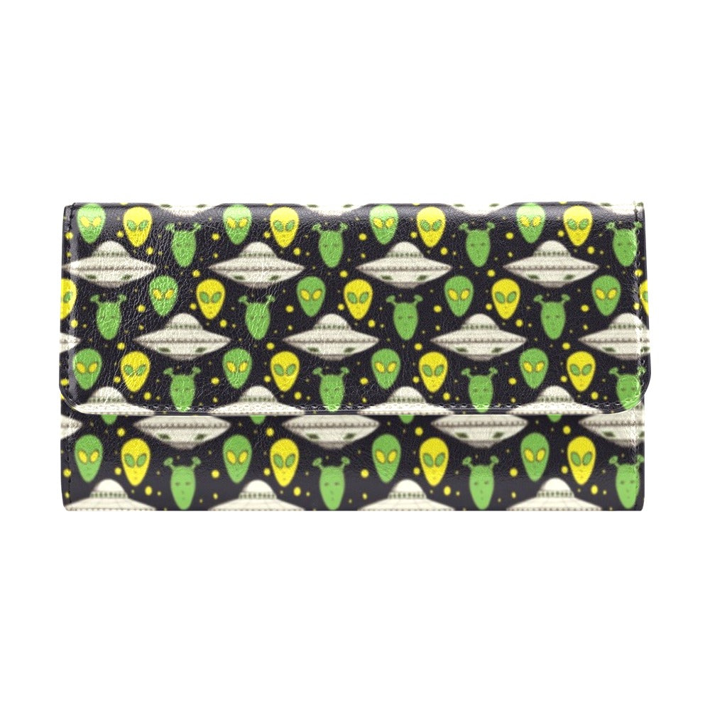 Alien UFO Pattern Women's Trifold Wallet