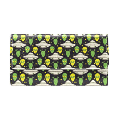 Alien UFO Pattern Women's Trifold Wallet