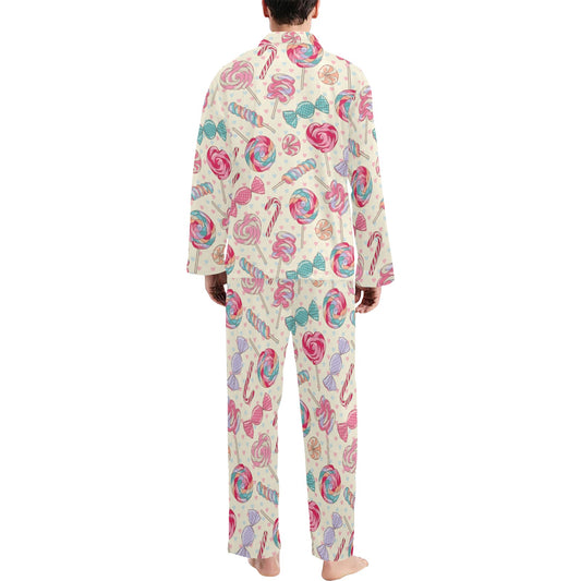 Candy Pattern Print Design CA04 Men's Long Pajama Set