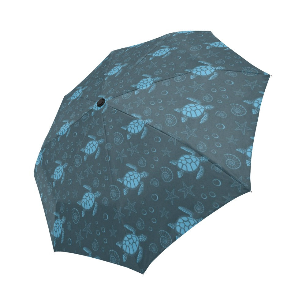 Sea Turtle Print Design LKS308 Anti-UV Automatic Umbrella