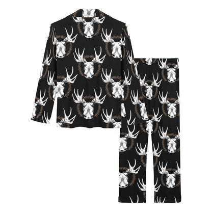 Moose Pattern Print Design 02 Women's Long Pajama Set