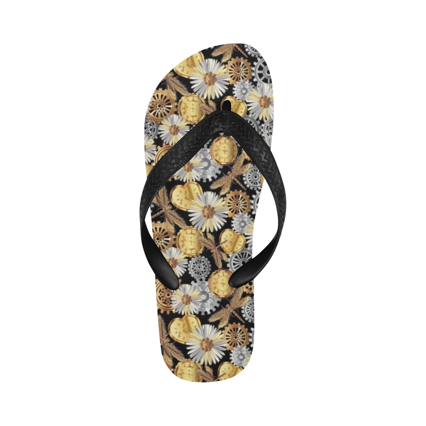 Steampunk Dragonfly Print Design LKS302 Flip Flops