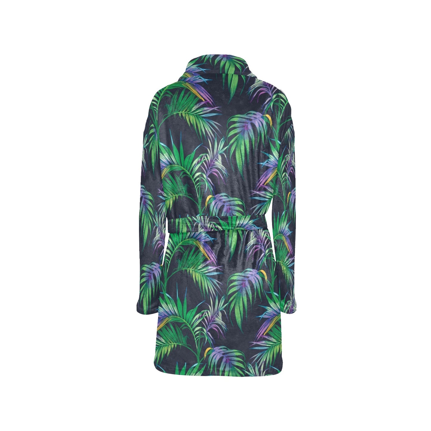 Palm Leaves Pattern Print Design PL04 Women's Fleece Robe