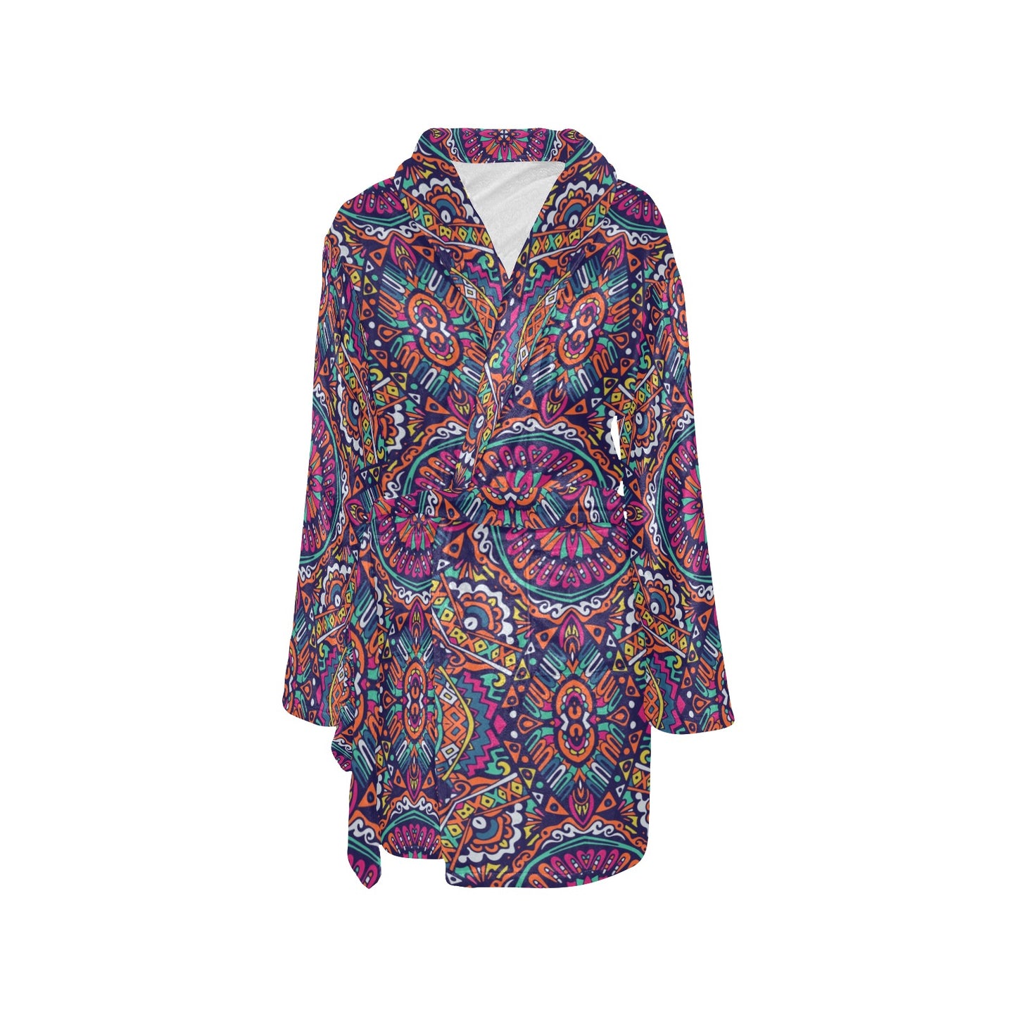 Boho Pattern Print Design 06 Women's Fleece Robe