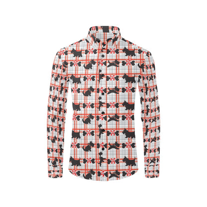 Scottish Terriers Print Design LKS3014 Men's Long Sleeve Dress Shirt