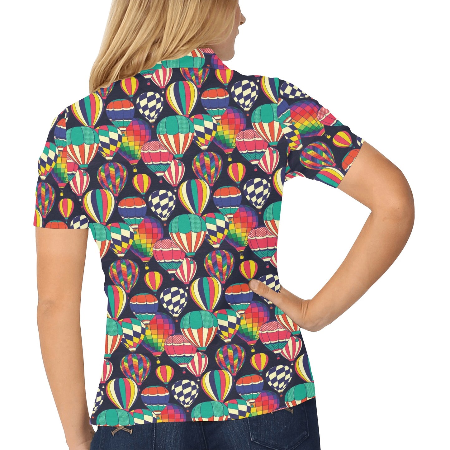 Ballon Pattern Print Design 02 Women's Polo Shirt