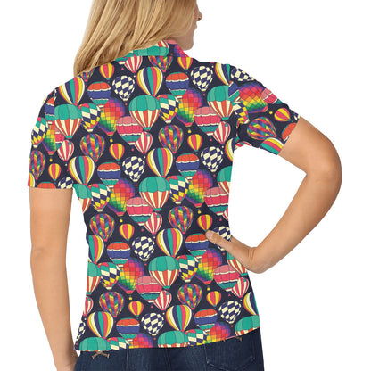 Ballon Pattern Print Design 02 Women's Polo Shirt