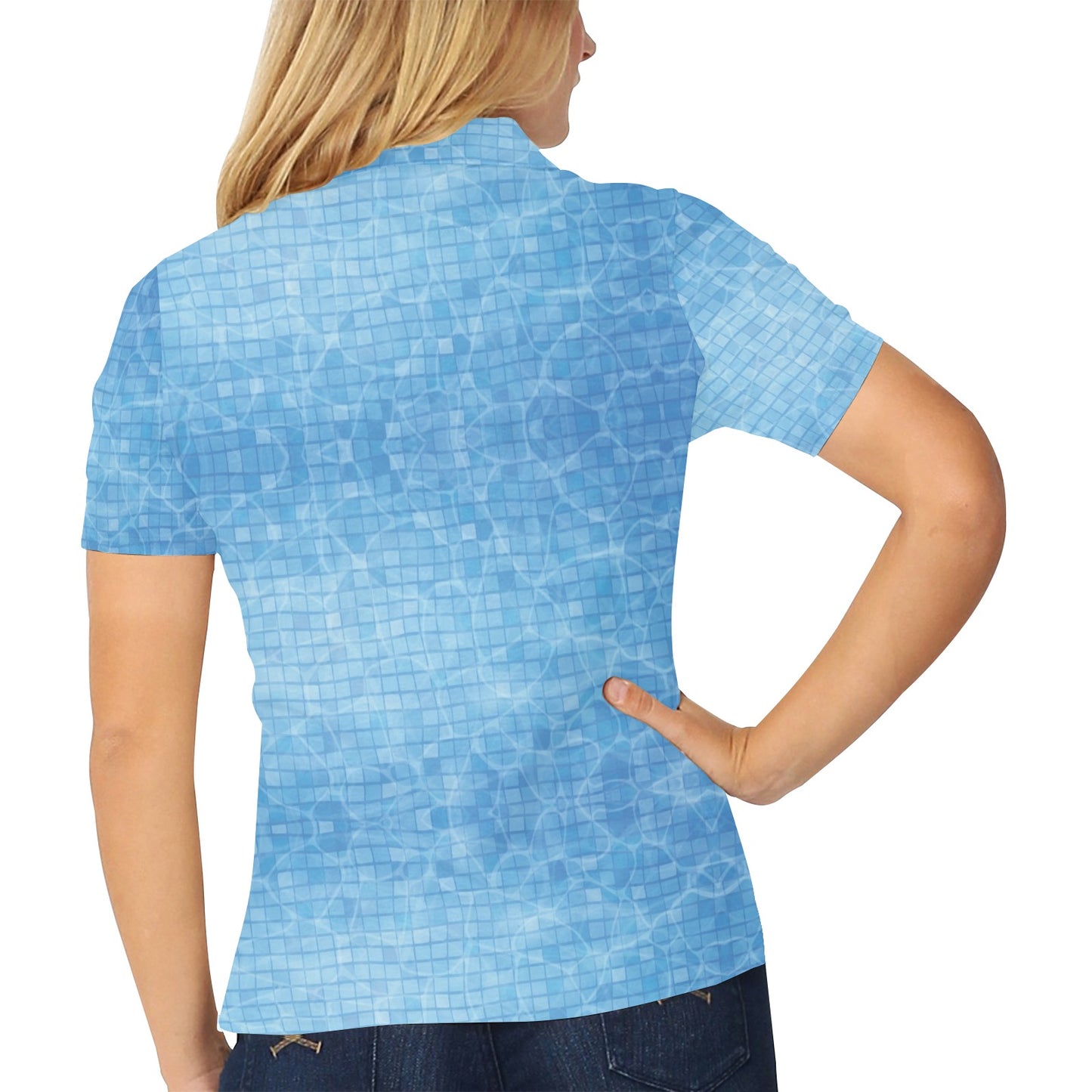 Swimming Pool Print Design LKS302 Women's Polo Shirt