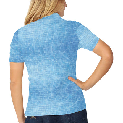 Swimming Pool Print Design LKS302 Women's Polo Shirt