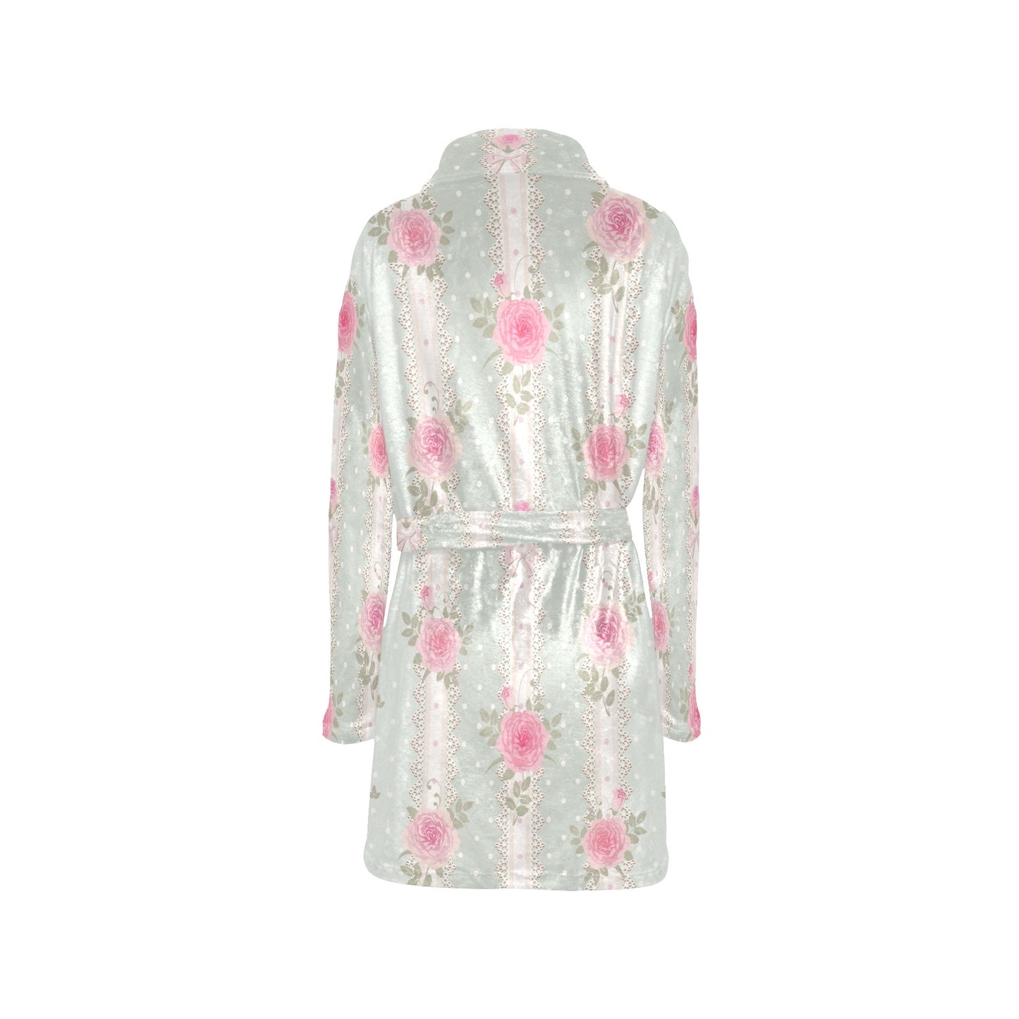 Rose Pattern Print Design RO016 Women's Fleece Robe